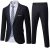 YND Men’s Slim Fit 2 Piece Suit, One Button Solid Jacket Pants Set with Tie