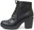 Soda Second Lug Sole Chunky Heel Combat Ankle Bootie Lace up w/Side Zipper