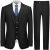 Cooper & Nelson 3 Piece Mens Suit Set, 2 Button Slim Fit Suit for Men, Solid Jacket, Vest, Pants and Tie