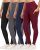 YOUNGCHARM 4 Pack Leggings with Pockets for Women,High Waist Tummy Control Workout Yoga Pants