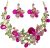 MMonesu Crystal Flower Bib Statement Necklace Set Chunky Diamond Flower Statement Necklace & Earrings Drama Bib Collar Jewelry Set for Women Prom Party Jewelry