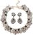 JOERICA Bib Statement Necklace for Women Chunky Choker Necklace and Earrings Set Vintage Rhinestone Statement Necklace Fashion Costume Set for Women