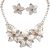 Zittop Fashion Women Crystal Flower Statement Gold Plated Necklace Earrings Jewelry Set