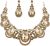 BriLove Women’s Costume Fashion Crystal Teardrop Hollow Scroll Statement Necklace Dangle Earrings Set