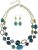 Coiris Women’s Beaded 2 Layer Strand Statement Necklace with Earrings Collar Jewelry Set (N0003)